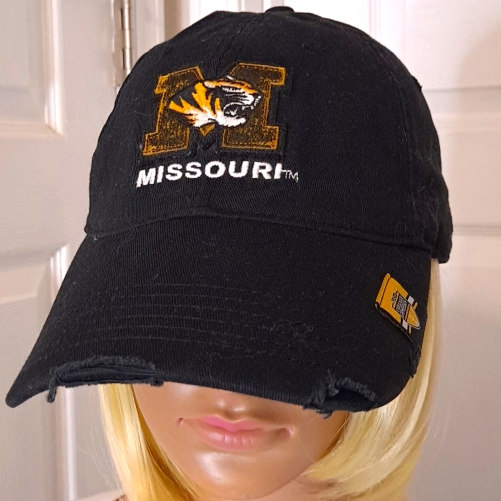 Missouri Tigers NCAA Baseball Cap w/Adjustable Velcro Strap - Distressed…